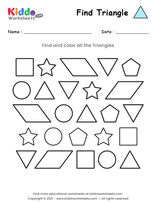 Free Printable Find Triangle Worksheet - kiddoworksheets