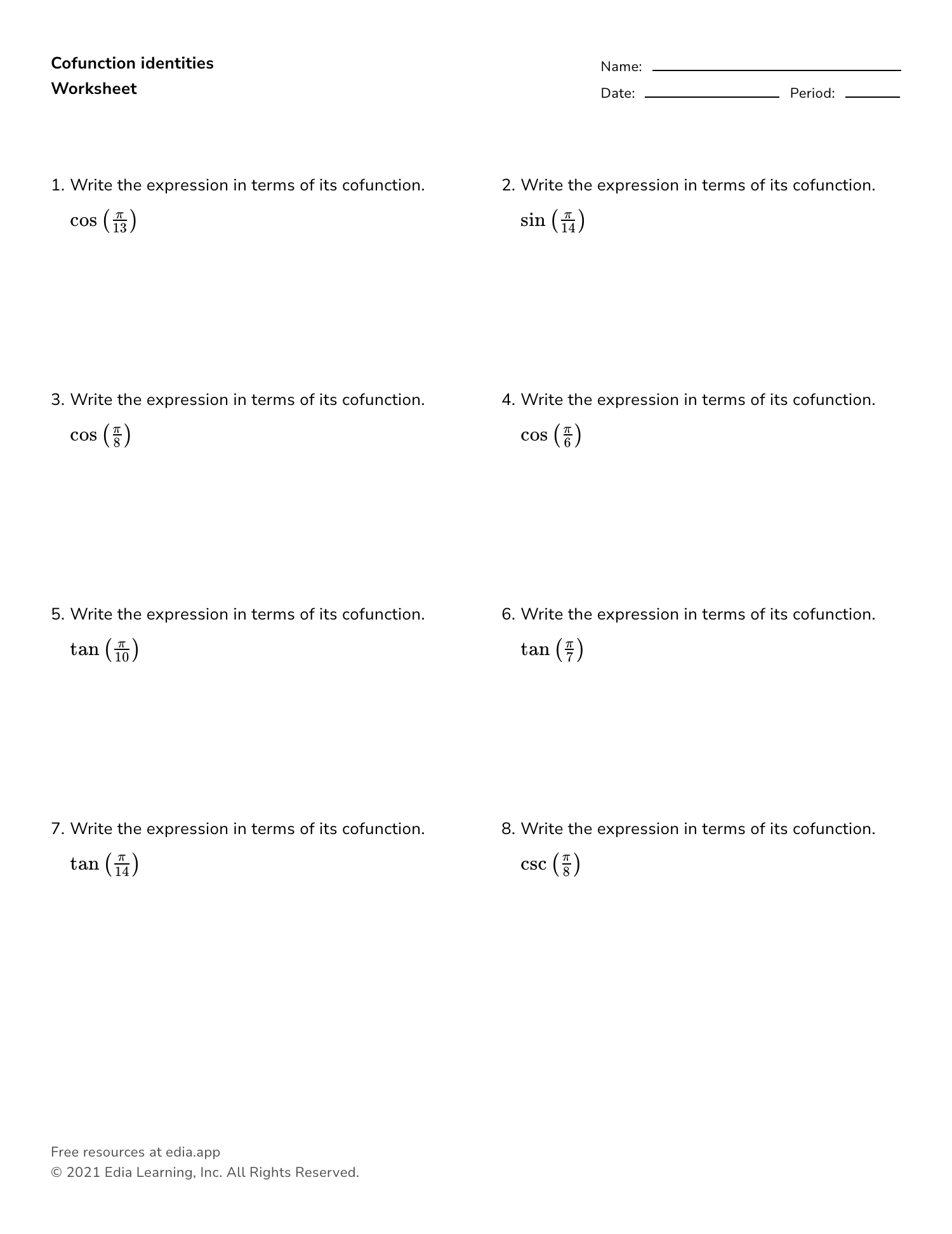 Edia | Free math homework in minutes - Worksheets Library
