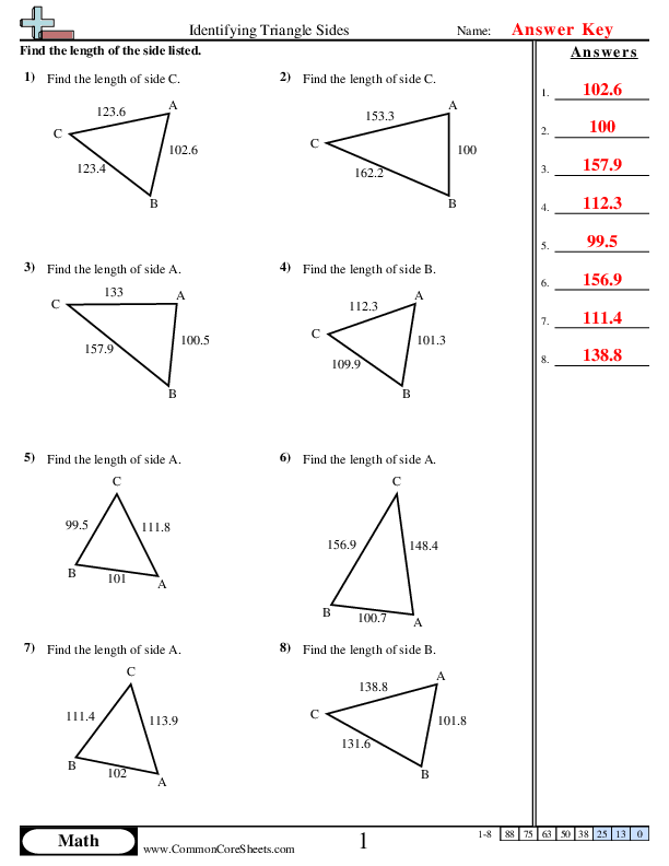 Solved Practice Worksheet: Right Triangle Trigonometry Find ...