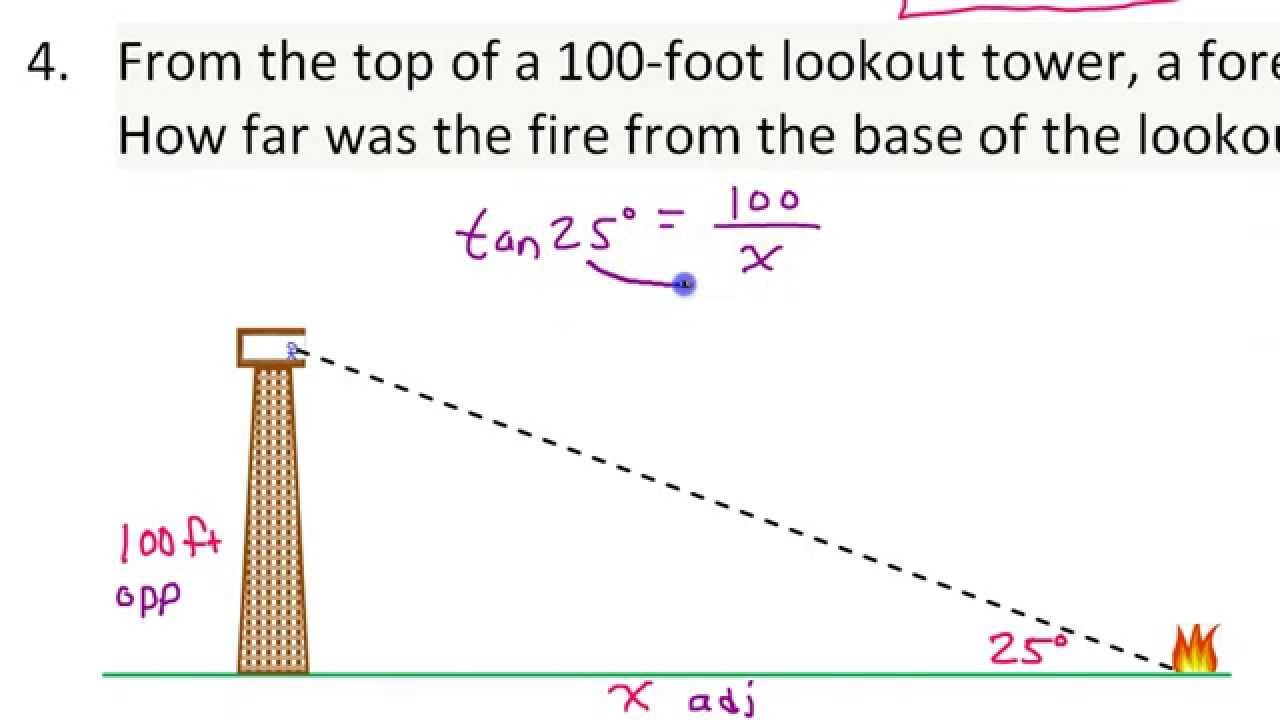 Applications of Trigonometric Ratios (Word Problems Involving Tangent, Sine  and Cosine)