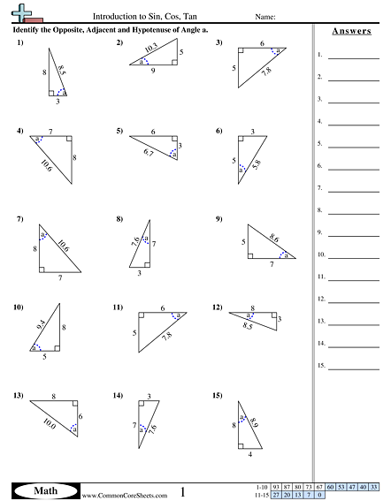 Trigonometry Worksheets | Free - CommonCoreSheets