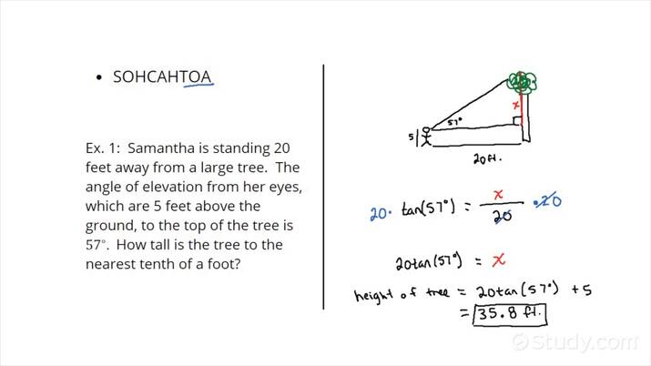 How to Find a Length in a Word Problem with 1 Right Triangle Using ...