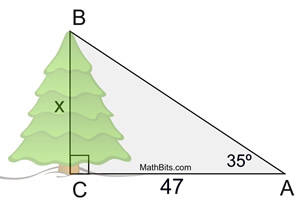 Trigonometry Word Problems Practice - MathBitsNotebook(Geo)