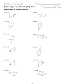 Right Triangle Trigonometry: Evaluating Trigonometric Ratios ...