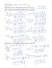 trigonometry worksheet and answers
