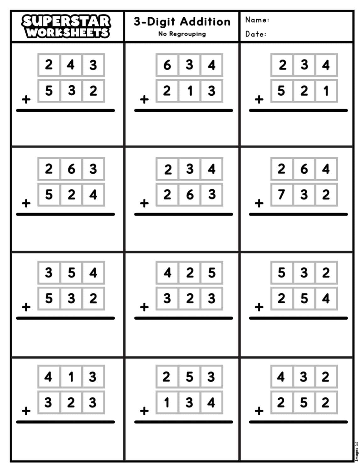 3-Digit Addition Worksheets -Worksheets Library
