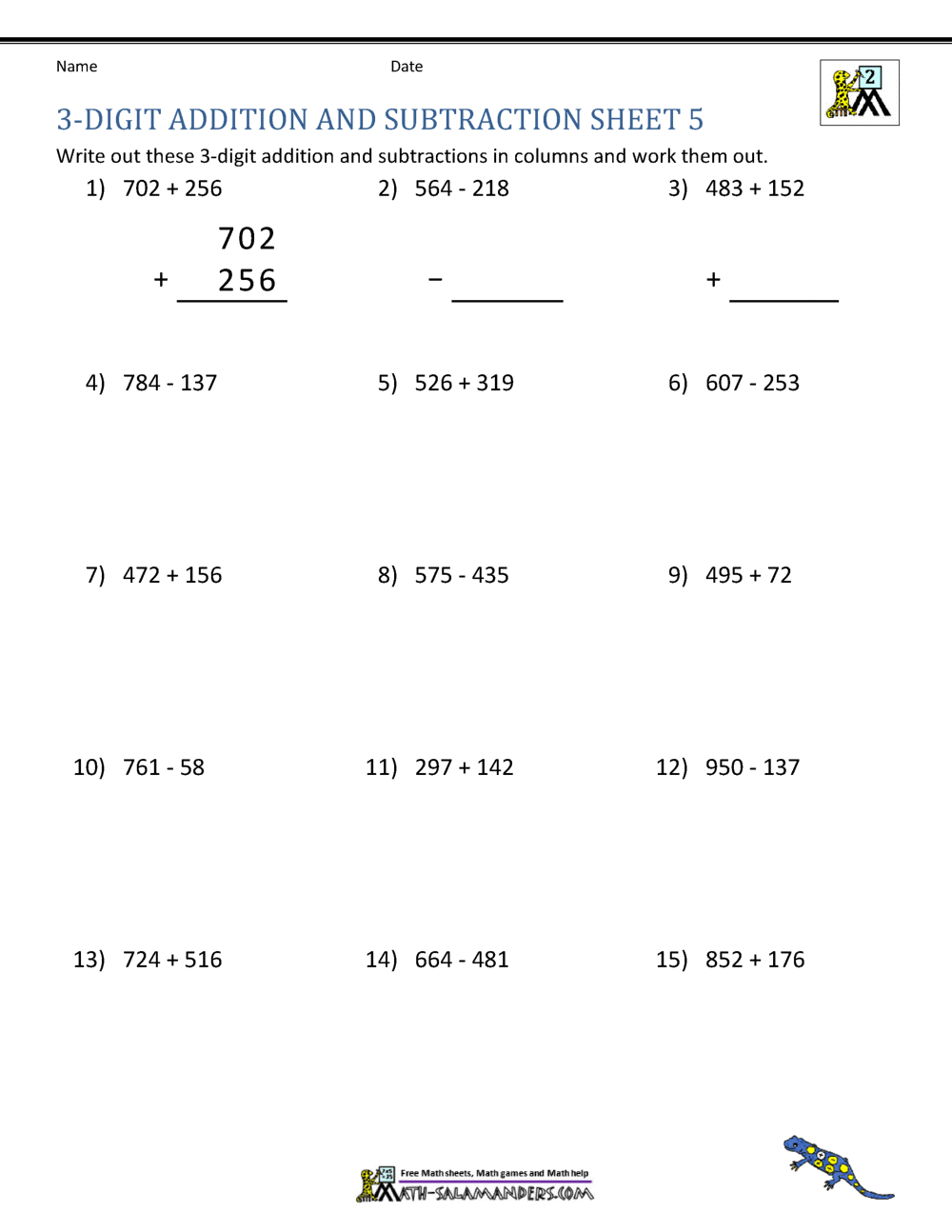 triple digit subtraction with regrouping worksheet