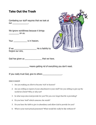 trust in god worksheet