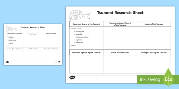 tsunami worksheet for middle school