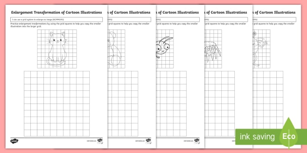 Enlargement Activity | Year 5 Maths Worksheet with Cartoons