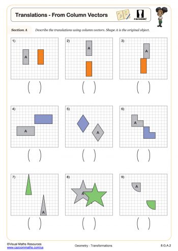 Transformations Worksheets (Geometry) | Cazoom Maths