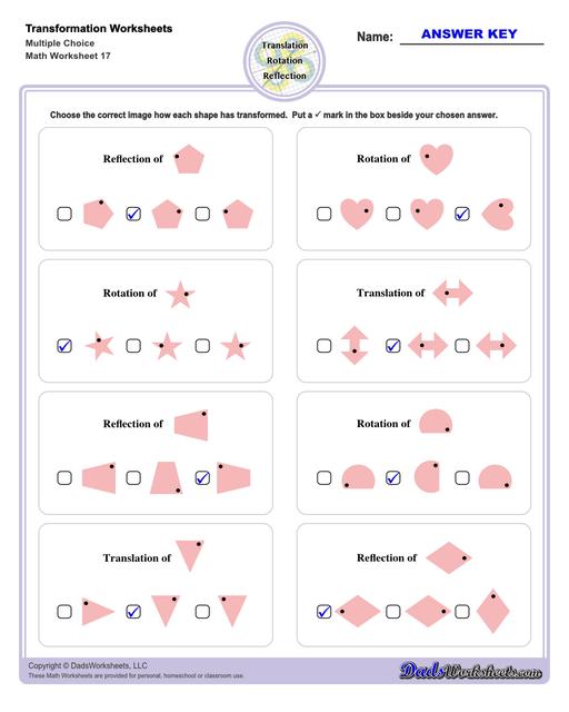 Transformation Worksheets