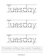 Days of the Week Worksheets - Page 3 - Twisty Noodle