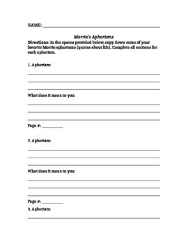 Tuesdays With Morrie Worksheets - Fill Online, Printable, Fillable ...
