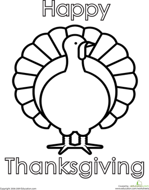 Color the Thanksgiving Turkey | Worksheet 