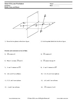 Worksheet: Points, Lines, and Planes - Collinear and Coplanar ...