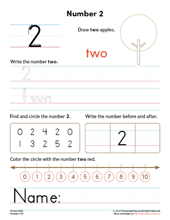 All About Number 2 Worksheet  