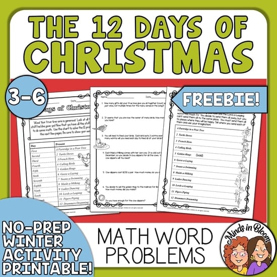 twelve days of christmas worksheet