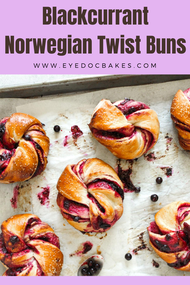 Blackcurrant Twist Buns - Eye Doc Bakes