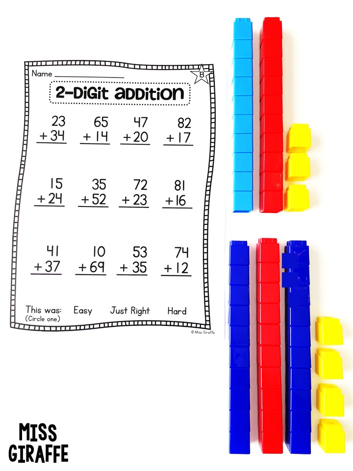 Miss Giraffes Class: 2 Digit Addition and Subtraction Without ...