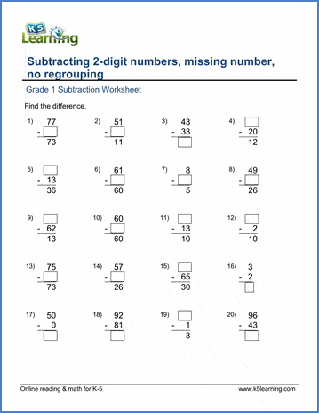 two digit addition and subtraction worksheet without regrouping