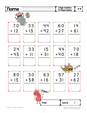 two digit addition worksheet 2nd grade