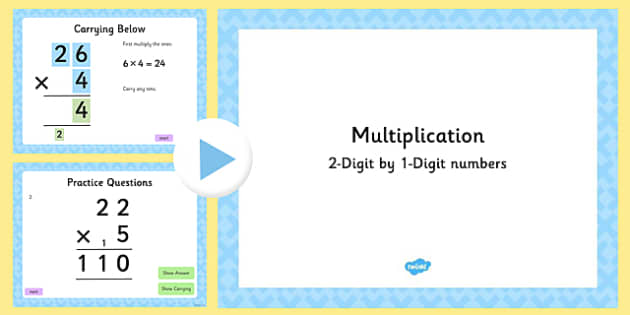 2 Digit by 1 Digit Multiplication Powerpoint (teacher made)