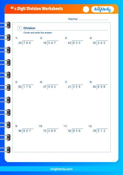 FREE Printable 2 Digit Division Worksheets [PDFs] Brighterly