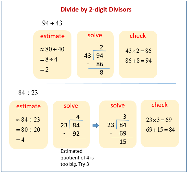 Two-Digit Dividends and Two-Digit Divisors (videos, worksheets ...