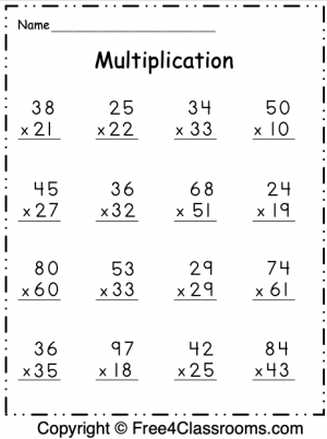 Multiplication - 2 Digit Archives FREE and No Login - Free4Classrooms