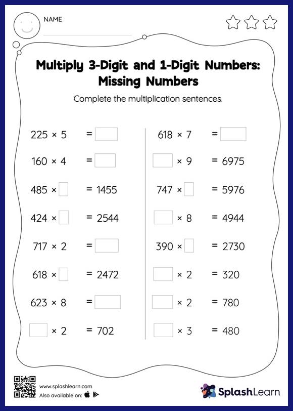 two digit multiplication worksheet grade 3