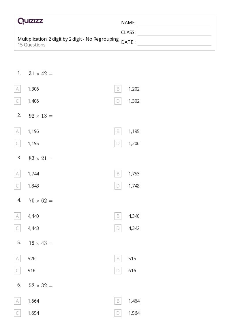 50+ Multi-Digit Multiplication worksheets for 2nd Grade on Quizizz ...