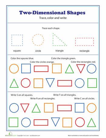 Two-Dimensional Shapes | Shapes worksheets, Two dimensional shapes ...