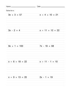 Math Worksheet Collection: Solving Two-Step Equations | Media4Math