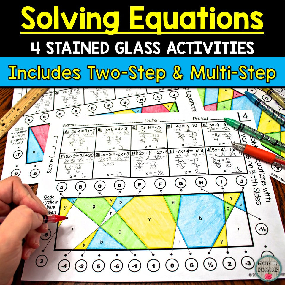 two step equations with fractions worksheet