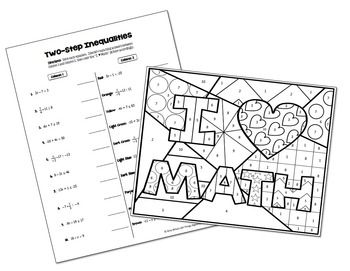 Two-Step Inequalities | Coloring Activity