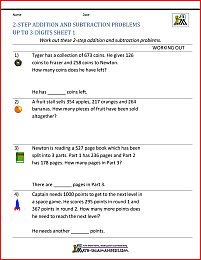 3rd Grade Addition and Subtraction Word Problems