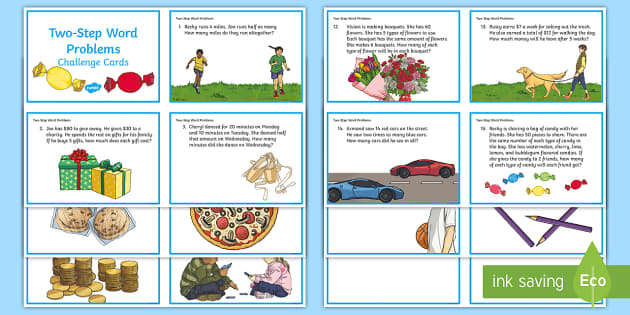 two step word problem worksheet 3rd grade