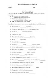 Free Homophone Practice Worksheet (to-two-too, there-theyre-their ...