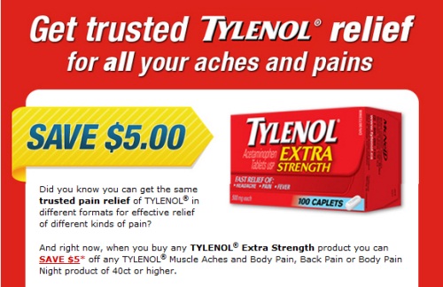 Canadian Daily Deals: Tylenol Extra Strength $5 Off Printable Coupon