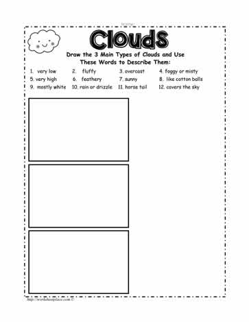 Cloud Worksheet Worksheets