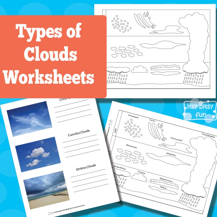 type of clouds worksheet