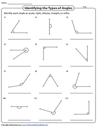 types of angles worksheet