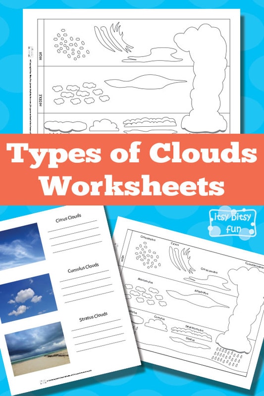 types of clouds worksheet printable
