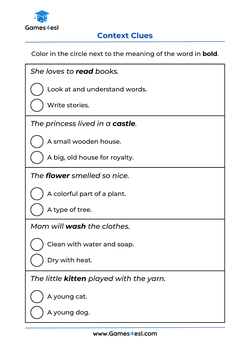 types of context clues worksheet