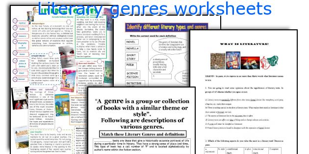 types of literature worksheet