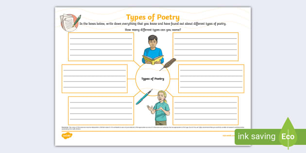 types of poetry worksheet