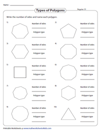 types of polygons worksheet