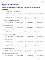 types of sentence worksheet
