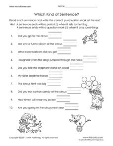types of sentence worksheet